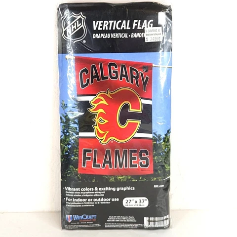 WinCraft NHL Licensed Calgary Flames 27in x 37in Vertical Flag Banner 2013 Cover