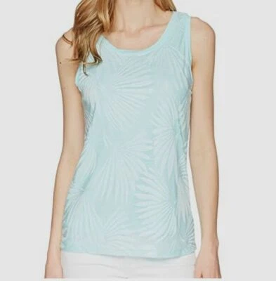 Camiseta sin mangas $160 Tribal para mujer azul Burnout Jersey cuello redondo talla L Foto 1 de 2