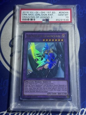 2016 Yu-Gi-Oh 1st Edition Dark Magician Girl The Dragon Knight DRL3-EN044 PSA 10 - Image 1 of 2