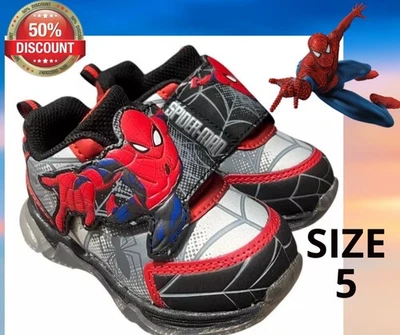 Zapatillas Spider-Man para niños pequeños talla 5 iluminadas Marvel rojas y plateadas Foto 1 de 4