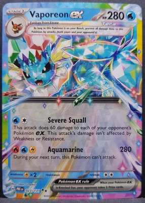 Vaporeon ex 023/131 Prismatic Evolutions Tera Pokémon Pokemon Card English NM - Bild 1 von 2