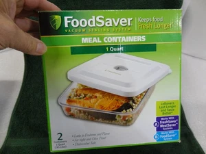 Neu Neu im Karton 2er Pack FoodSaver 1 Quart mit Deckel Mahlzeit Behälter Luftdicht Frische Mahlzeitensparer - Bild 1 von 12
