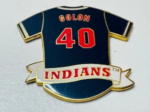 Vintage Cleveland Indian Lapel Pin White Home Jersey Bartolo Colon 40 Big Sexy - Picture 1 of 2