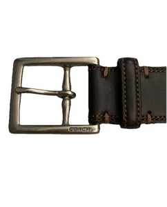 Coach Ledergürtel Herren 40 braun silberfarbene Schnalle Kontrastnähte 3752 " - Bild 1 von 13