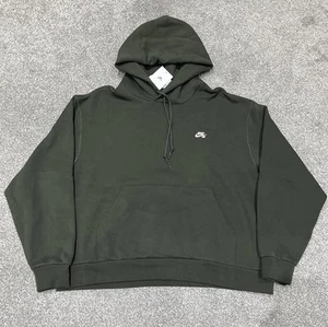 Adult Unisex Nike SB Fleece Hoodie - Sequoia Green - Loose Fit - FV7351 355 - XL - Picture 1 of 9