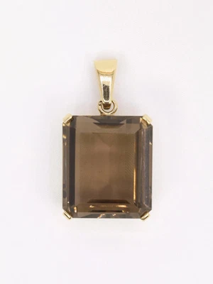 VASSORT Pendentif or jaune quartz fumé 40 carats - Photo 1/4