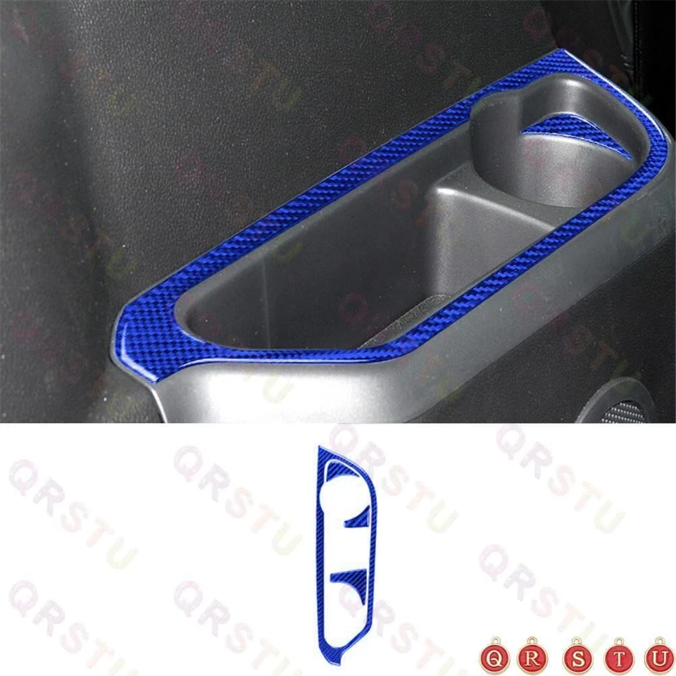 Panel de ajuste de marco portavasos interior de fibra de carbono para Ford Explorer 2011-14 azul Foto 1 de 4