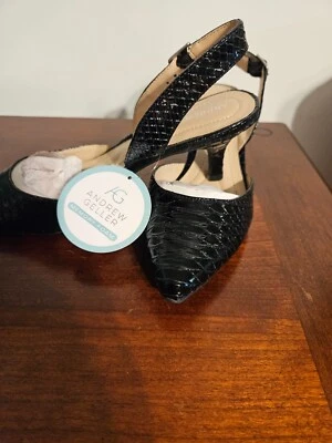 Andrew Geller Neveah Black Slingback Women's Shoes - Sz 9 M - NIB - Image 1 of 4