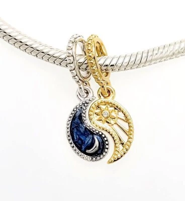 Nuevo 100% Original Marca PANDORA 762678C01 Dividible Sol y Luna Cuelga Dije Foto 1 de 3