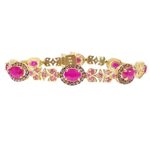 Mehers Jewel Silberarmband 10,71ct Rubin, rosa Saphir & brauner Zirkon Edelstein - Bild 1 von 4