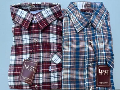 Vintage 1980 Levi's Tailored Shirt Men Size Medium BRAND NEW OLD STOCK Set of 2 - Image 1 of 4