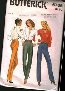 6766 Vintage Butterick Sewing Pattern Misses 1980s Proportioned Pants Slacks OOP - Picture 1 of 2