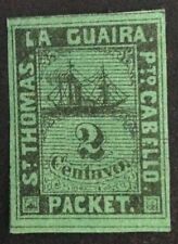 La Guaira San Thomas Pto Cabello 2 Cent  Steamship stamp mint hinged