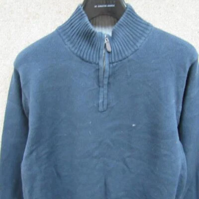 LL BEAN MENS COTTON ZIPPED CREW NECK JUMPER SIZE LARGE REF (NC00425) - Image 1 of 4