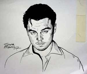 Arte pinup entintado a mano Leonardo DiCaprio Steve McGarry 2024 7,5x9 - Imagen 1 de 5