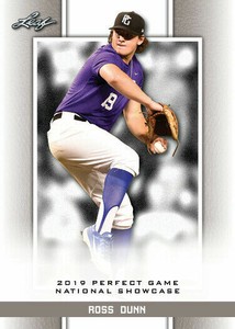 ROSS DUNN 2019 LEAF PERFECT GAME "BLUE" PARALLEL ROOKIE CARD! LTD 45!