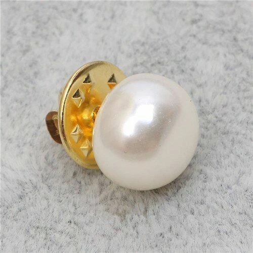 6pcs/lot Imitation Pearl Brooch Pins Zircon Circle Button Pin Women Jewelry Acc - Image 1 of 4