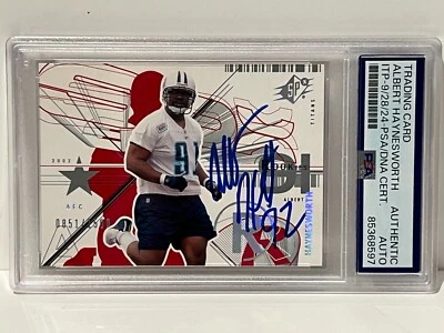 ALBERT HAYNESWORTH Signed Auto Autographed 2002 SPX RC Rookie Titans PSA /1500 - Image 1 of 4