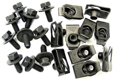 DODGE TRUCK Body Bolts & U-nut Clips- M6-1.0 x 16mm- 10mm Hex- 20pcs (10ea) #379 - Image 1 of 4