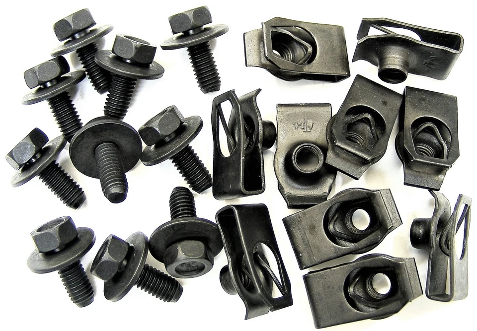 DODGE TRUCK Body Bolts & U-nut Clips- M6-1.0 x 16mm- 10mm Hex- 20pcs (10ea) #379 - Image 1 of 4