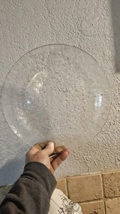 Set Of 5 HAMMERED CLEAR Glass Dinner Plates 10.5” Diameter - New - Picture 1 of 4