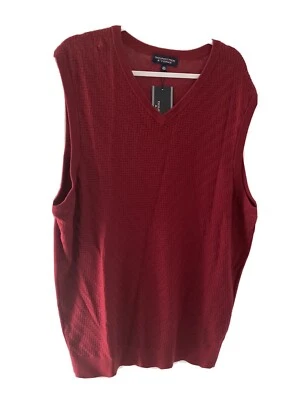 Nuevo Chaleco Roundtree & Yorke Talla XLT Hombre Alto Rojo Golf Sin Mangas Polo Espiga Foto 1 de 4