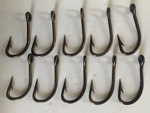 10-Steel bent eye Style Big game Hooks, Size 10/0, never used, loose w/out box. - Picture 1 of 2