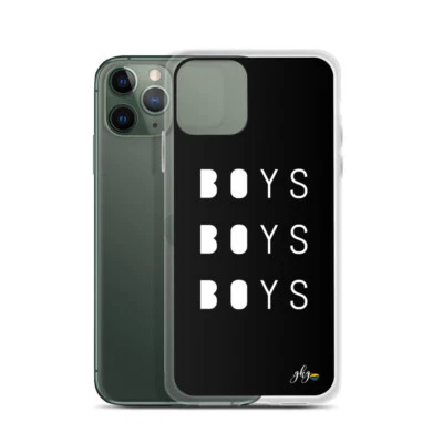 BOYS, BOYS, BOYS | LGBTQ+ iPhone Cell Phone Cases | iPhone 7-13 PRO MAX | BLACK - Image 1 of 3