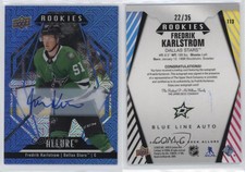 2022-23 Upper Deck Allure Rookies Blue Line /35 Fredrik Karlstrom Rookie Auto RC