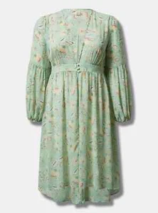 Kimono Torrid Festi de Gasa Manga Abullonada en Remolino Jaco Hemlock Verde Nuevo con Etiquetas 2X - Imagen 1 de 7