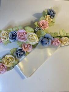 Wedding Flower Girl / Dance / Special Occ. Floral Belt Kit Blue Pink White Roses