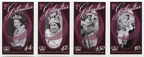 Gibraltar 2013 - DIAMOND ANNIVERSARY OF CORONATION  - Set of 4 stamps - MNH Cover