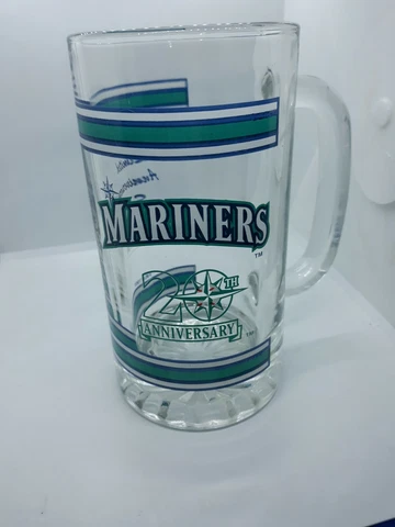 1997 SEATTLE MARINERS 20TH ANNIVERSARY GLASS STEIN  MUG- CHEVRON Cover