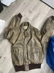 Vintage 80s Banana Republic A2 Bomber FLIGHT Leather JACKET 42 MADE IN USA - Bild 1 von 14