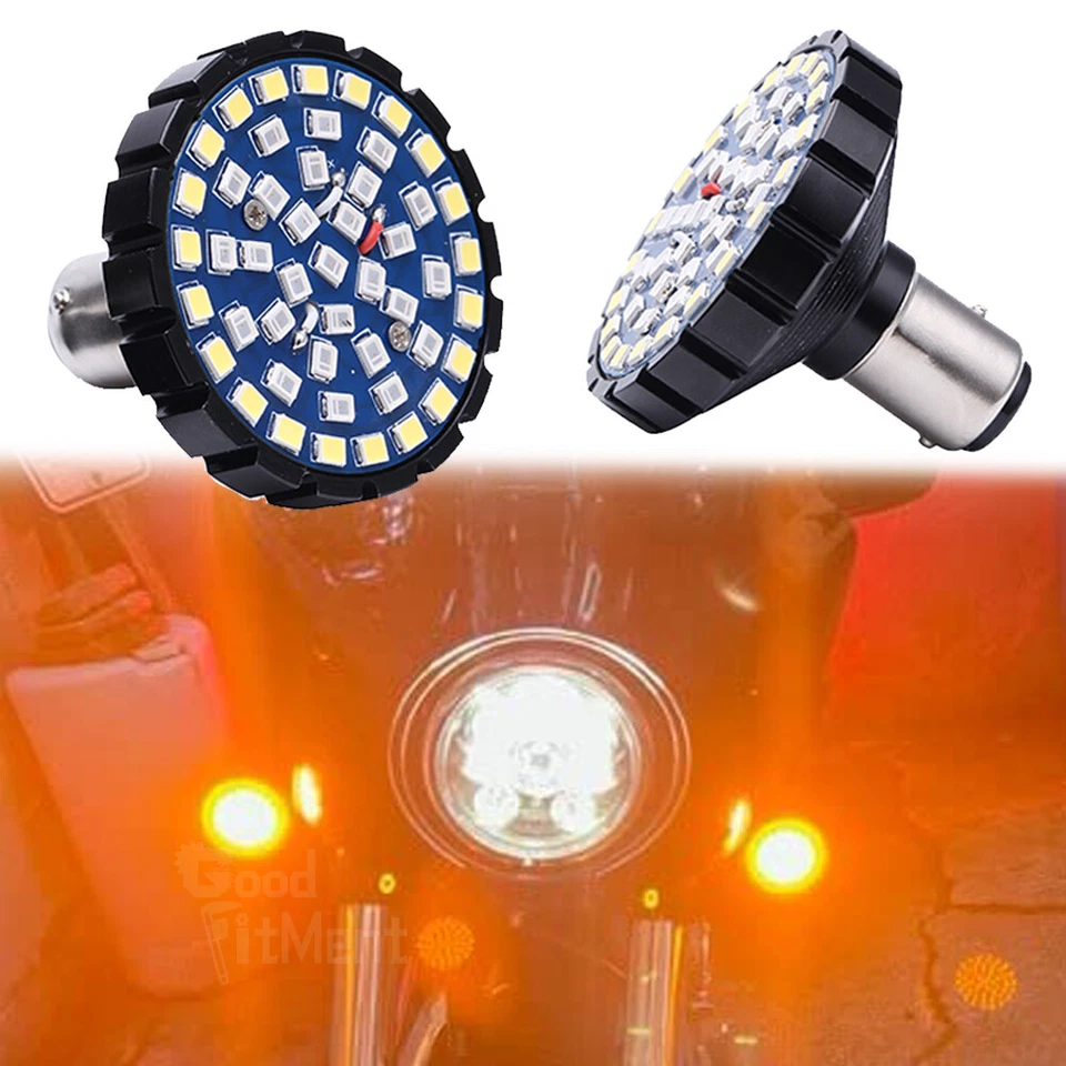 For Harley Forty Eight XL1200X 1157 48 LEDs Turn Signal Lights Bulbs White Amber - Image 1 of 4