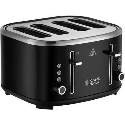 Russell Hobbs Stylevia Black 4 Slice Toaster - Image 1 of 4
