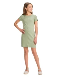 Art Class Girls Ribbed Dress Light Green Decorative Button-Front Size Small 6/7 - Picture 1 of 8