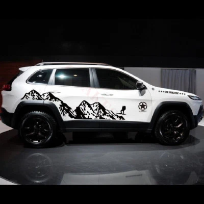 Calcomanía de montaña 4X4 OFFROAD pegatina lateral puerta coche para Jeep Grand Cherokee Compass Foto 1 de 4