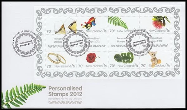 NEW ZEALAND 2012 PERSONALISED STAMPS M/S SHEETLET OF 10x70c STAMPS (F2438(18/6) - Image 1 of 1