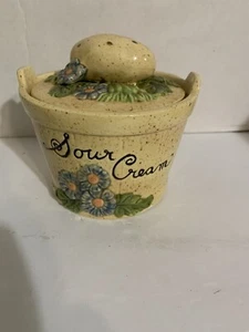 Vintage Sauerrahm Servier Behälter Backkartoffel Erntedank Unikat Keramik - Bild 1 von 5
