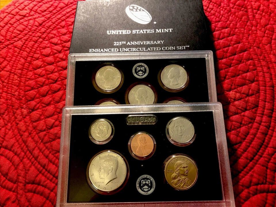 2017-S US Mint 225th Anniversary Enhanced Uncirculated 10-Coin Set Box & COA - Image 1 of 1