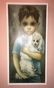 Giclee vintage Margaret Keane ""No Dogs Aloud"" ragazzo e cane su tela 12"" X 24"" arte - Foto 1 di 12
