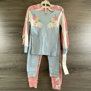Carters Girls Unicorn 3T Sleep N Play Pajamas (4 Pieces) New With Tags - Picture 1 of 7