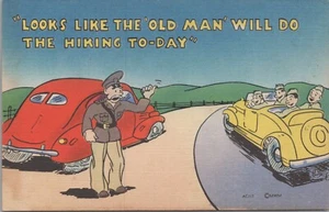 Postal cómica Soldier Looks Like the Old Man Will Hiking Today década de 1940 11365.3 - Imagen 1 de 7