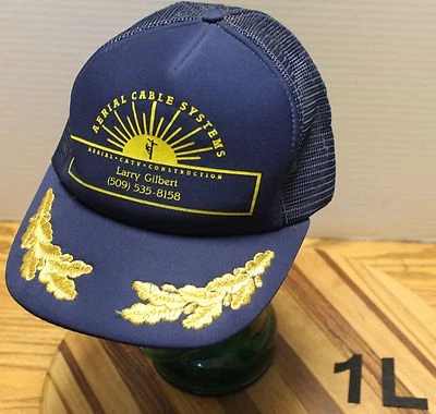 SOMBRERO DE CAMIONEROS SNAPBACK CONSTRUCCIÓN TV SISTEMAS DE CABLE AÉREO VINTAGE WASHINGTON 1L Foto 1 de 3