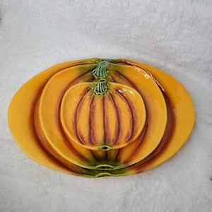 Pumpkin Fall Platters Olfaire Ceramic Set of 3 - Picture 1 of 8