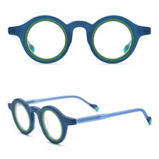Unisex Patchwork Ferrule Frosted Plate Round Glasses Frame  Eyeglass Frames J