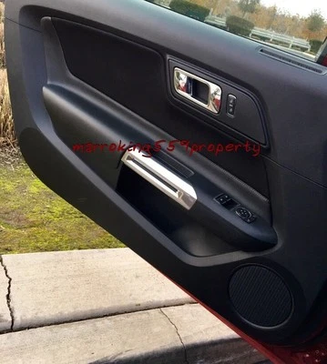 Black Textured Vinyl Door Covers PAIR Kick Protectors for 2015 2016 Ford Mustang - Image 1 of 4