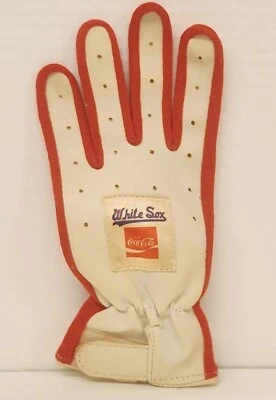 GUANTE DE BATEO de béisbol vintage Chicago White Sox Coca-Cola borde rojo Foto 1 de 4