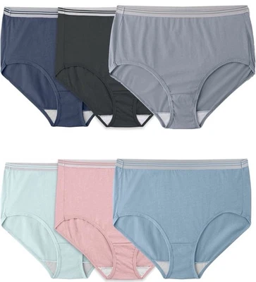 Ropa interior corta Fruit of the Loom para mujer talla grande apta para mí (paquete de 6) Foto 1 de 4